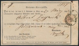 1852 6kr HP I Tértivevényen / On Retour Recepisse 'VÁGH-TEPLA' - 'RECOMANDIRT WIEN' - Otros & Sin Clasificación