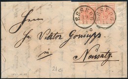 1852 2 X 3kr Levélen / On Cover 'ESSEGG' - Neusatz - Otros & Sin Clasificación