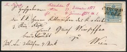 1853 9kr HP III. Levélen / On Cover 'CASCHAU' - 'WIEN' - Other & Unclassified