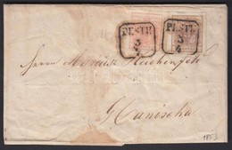 1853 3kr + 6kr Jó / Szép Szélekkel Távolsági Levélen (teljes Tartalommal) / On Domestic Cover With Full Content 'PESTH'  - Autres & Non Classés