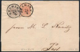 1854 3kr + 6kr ívszéli / Margin HP III Levélen / On Cover 'KÉSMARK' - Pest - Autres & Non Classés