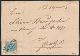 1856 9kr MP III Levélen / On Cover 'BELLOVAR' - Other & Unclassified