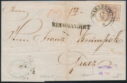 ~1856 6kr HP III Ajánlott Levélen / On Registered Cover 'WARASDIN' + 'RECOMANDIRT' - Sonstige & Ohne Zuordnung