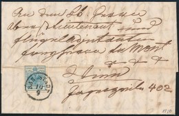 1856 9kr MP III Hajtott, Levélen / Folded, On Cover 'KARLSTADT' - Wien - Sonstige & Ohne Zuordnung