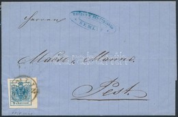 1858 9kr 5 Mm ívszéllel Levélen / With Large Margin On Cover 'SEMLIN' - Pesth - Other & Unclassified