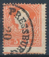 O 1858 5kr I. Képbe Fogazva / Shifted Perforation 'PRESSBURG' - Autres & Non Classés