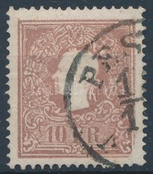 O 1858 10kr II. Centrált, Festékfoltok A Fejen / Centered, Paint Spots On The Head 'PES(TH)' - Altri & Non Classificati