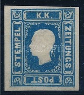 (*) 1858 Hírlapbélyeg Sötétkék I. Típus / Newspaper Stamp Dark Blue, Type I. Certificate: Strakosch - Autres & Non Classés