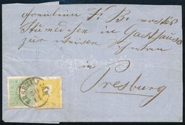 ~1858 2kr + 3kr Zöld / Green, Levélen / On Cover 'ÉRSEKÚJVÁR' - Pressburg - Altri & Non Classificati