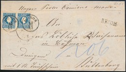 ~1858 2 X 15kr II. Második Súlyfokozatú, Ajánlott Levél Előlapon / On 2nd Weight Class Registered Cover Front 'MONOR' -  - Autres & Non Classés