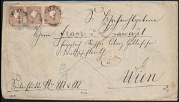 ~1858 3 X 10kr II Második Súlyfokozatú Levélen / On 2nd Weight Class Cover 'VELENCZE' - Wien - Autres & Non Classés