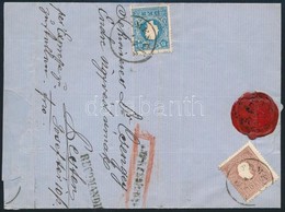 1858 15kr (hajtott / Folded) + 10kr Ajánlott Expressz Levélen / On Registered Express Cover 'TEMESVÁR' - Pest - Sonstige & Ohne Zuordnung