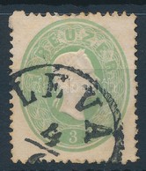 O 1861 3kr Zöld, Kimaradt Foglyuk / Green, Perforation Error 'LÉVA' - Autres & Non Classés