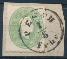 1861 3kr Zöld, Kivágáson / Green, On Cutting 'PESTH / Früh' - Sonstige & Ohne Zuordnung