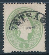 O 1861 3kr Zöld, Több Kimaradt Foglyuk / Green, Perforation Errors 'RÉTSÁG(H)' - Sonstige & Ohne Zuordnung