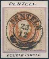 1861 10kr Kivágáson / On Cutting, Luxus 'PENTELE' Bélyegzéssel - Andere & Zonder Classificatie