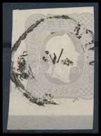 O 1861 Hírlapbélyeg Világos Szürke ívszéli, Alul Széles Szegélyléc Lenyomat / Newspaper Stamp Light Grey Margin Piece 'M - Sonstige & Ohne Zuordnung