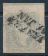 O 1861 Hírlapbélyeg Világosszürke, Felül Szegélyléclenyomattal / Newspaper Stamp Light Grey, Margin Piece. 'JASZKA' Cert - Autres & Non Classés