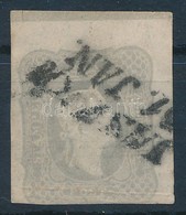 O 1861 Hírlapbélyeg Világosszürke, Felül Szegélyléclenyomattal / Newspaper Stamp Light Grey, Margin Piece. 'JASZKA' Cert - Other & Unclassified