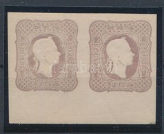 * 1870 Hírlapbélyeg Alsó ívszéli, Vízszintes Pár újnyomat / Newspaper Stamp Reprint Margin Pair. Certificate: Strakosch - Sonstige & Ohne Zuordnung