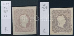 ** * 1887/1894 2 Db Hírlapbélyeg újnyomat Eltérő Színben / 2 Newspaper Stamp Reprints In Different Colours - Autres & Non Classés