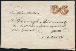 Ca. 1861 2 X 10kr Ajánlott Levélen, A Hátoldalán Félbetépett 10kr és Egy Hiányzó Bélyeg / 2 X 10kr On Registered Cover,  - Altri & Non Classificati