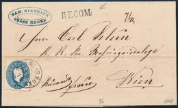 1861 15kr + 10kr (elvágva / Cut) Ajánlott Levélen / On Registered Cover 'SZÁSZ-RÉGEN' - Wien - Sonstige & Ohne Zuordnung