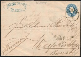 1861 15kr Levélen / On Cover 'PESTH' + 'NACH ABGANG DER POST' - Weisskirchen - Andere & Zonder Classificatie