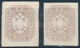 (*) 1863 2 Db Hírlapbélyeg, Az Egyik Gumi Nélkül, A Másik újra Gumizva / 2 Newspaper Stamps, One Without Gum And The Oth - Sonstige & Ohne Zuordnung