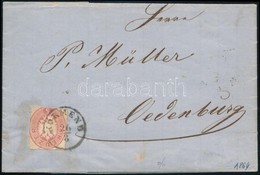 1864 5kr Díjjegyes Kivágás Bélyegként Felhasználva Teljes Tartalmú Levélen / 5kr PS-cutting Used As Stamp On Complete Co - Otros & Sin Clasificación