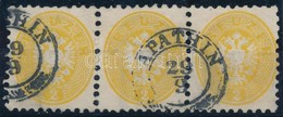 O 1864 2kr Hármascsík, 2 Bélyegen Vízjel / Stripe Of 3, Watermark On 2 Stamps 'APATHIN' - Sonstige & Ohne Zuordnung