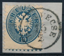 1864 10kr Sötétkék, Alul Szegélyléc Lenyomattal / Dark Blue, With Bar Below 'DUNA VECSE' Certificate: Steiner - Autres & Non Classés