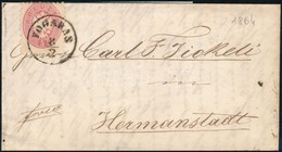 1864.02.08. 9 1/2 Fogazású Bélyeg Felhasználása 1864. Június 1 Előtt Levélen / 5 Kr Perforation 9 1/2 Used On Cover Befo - Sonstige & Ohne Zuordnung