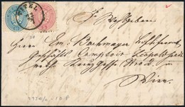 1864 5kr + 10kr Levélen / On Cover 'TITEL' - Autres & Non Classés