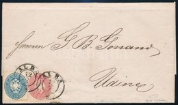 ~ 1865 5kr + 10kr Levélen ,,ALBA' - ,,WIEN' - ,,UDINE' Signed:  Ferchenbauer - Autres & Non Classés