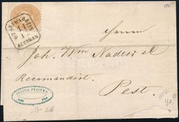 1865 15kr Ajánlott Levélen A Hátoldali Bélyeg Hiányzik / On Registered Cover, A Stamp Missing From Backside 'GROSSWARDEI - Autres & Non Classés