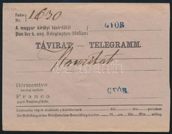 ~1865 Távirat Boríték / Telegram Cover, Kék / Blue 'GYŐR' - Sonstige & Ohne Zuordnung