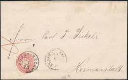 1866 5kr Levélen / On Cover 'SZÁSZ-RÉGEN' - Hermannstadt - Autres & Non Classés