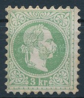 * 1867 3kr Világoszöld / Light Green. Certificate: Steiner - Andere & Zonder Classificatie