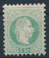 (*) 1867 3kr Kékeszöld / Aquamarine. Certificate: Steiner - Autres & Non Classés