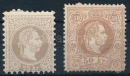 ** * 1867 25kr Postatiszta / MNH + 50kr Falcos / Hinged - Andere & Zonder Classificatie