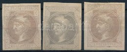 (*) 1867 3 Db Hírlapbélyeg: Ia, Ic, III Típusok / 3 Newspaper Stamps: Type Ia, Ic And III (egyik Hajtott / One Of Them F - Sonstige & Ohne Zuordnung