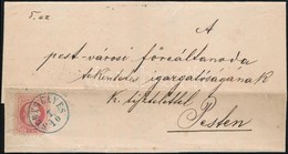 1869 5kr Levélen / On Cover Kék / Blue 'SEREGÉLYES' - Pest - Autres & Non Classés