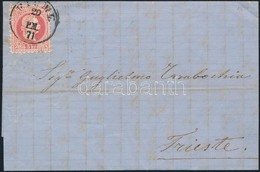 1871 5kr Levélen / On Cover 'FIUME PM' - Triest - Sonstige & Ohne Zuordnung