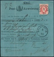 1871 Postautalvány 5kr Bélyeggel / 5kr On Money Order 'KOLOZSVÁR' - Sonstige & Ohne Zuordnung