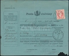 1871 5kr Postautalványon / On Money Order 'ACSÁD' - Liszka - Autres & Non Classés