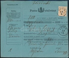 1871 15kr Postautalványon / On Money Order 'DEWA' - Szeged - Autres & Non Classés