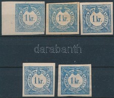 (*) * 1868 5 Db  Hírlapilleték Bélyeg Színváltozatokkal  / 5 Newspaper Duty Stamps With Colour Varieties - Altri & Non Classificati