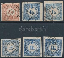 O 1868-1888 6 Db Hírlapilleték Bélyeg Színváltozatokkal  / 6 Newspaper Duty Stamps With Colour Varieties - Sonstige & Ohne Zuordnung