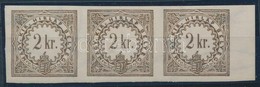 ** 1888 Hírlapilleték Bélyeg 2kr ívszéli Hármascsík / Newspaper Duty 2kr Margin Stripe Of 3 - Sonstige & Ohne Zuordnung